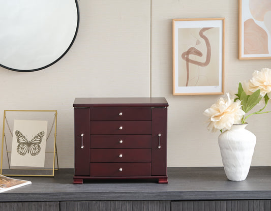 Jewelry Box - Elegant Storage Organizer with Compartments for Rings, Necklaces, and Earrings(Brown)