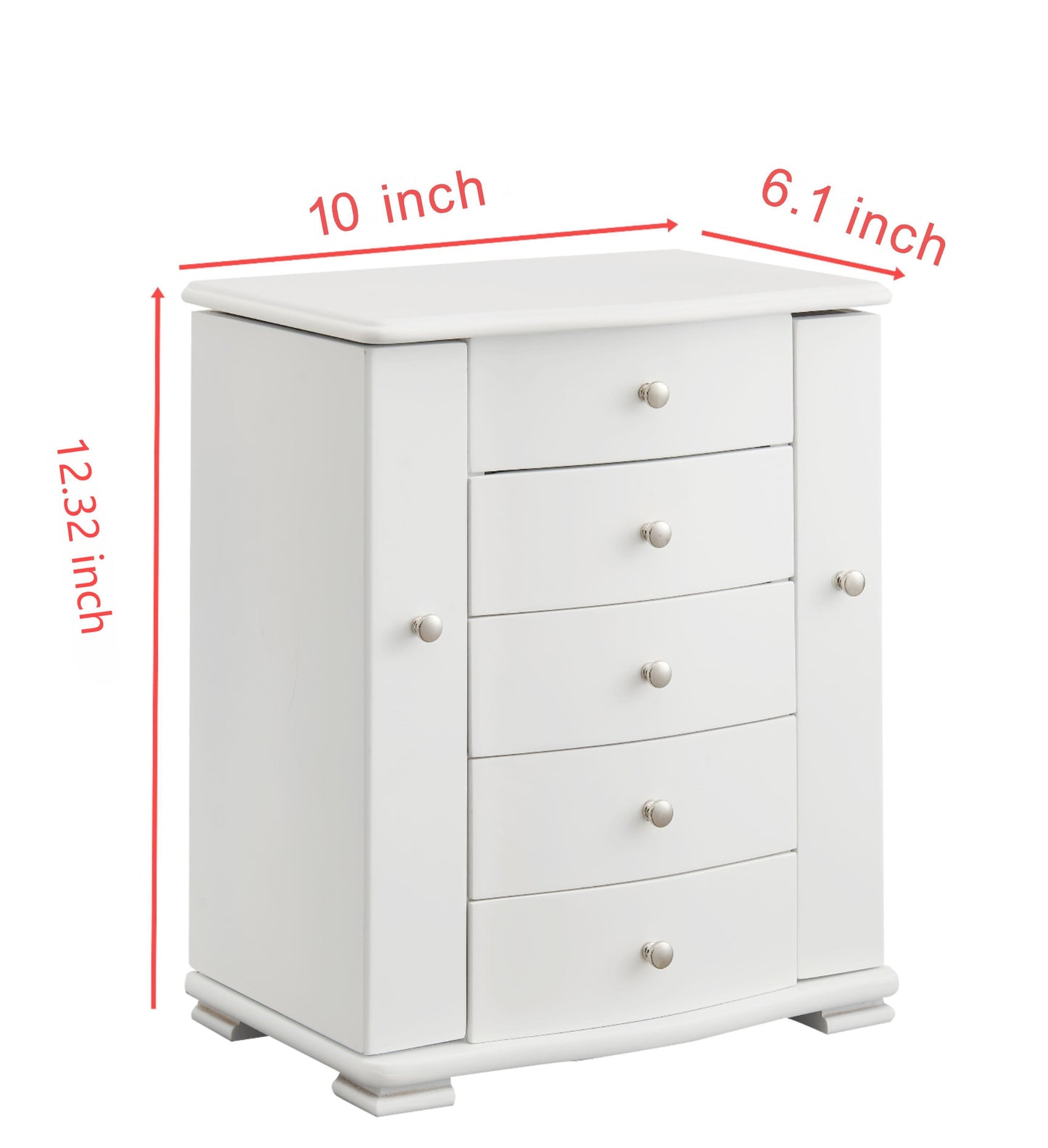 Jewelry Box - Elegant, Multi-Compartment Storage for Jewelry with Soft Velvet Lining(White)