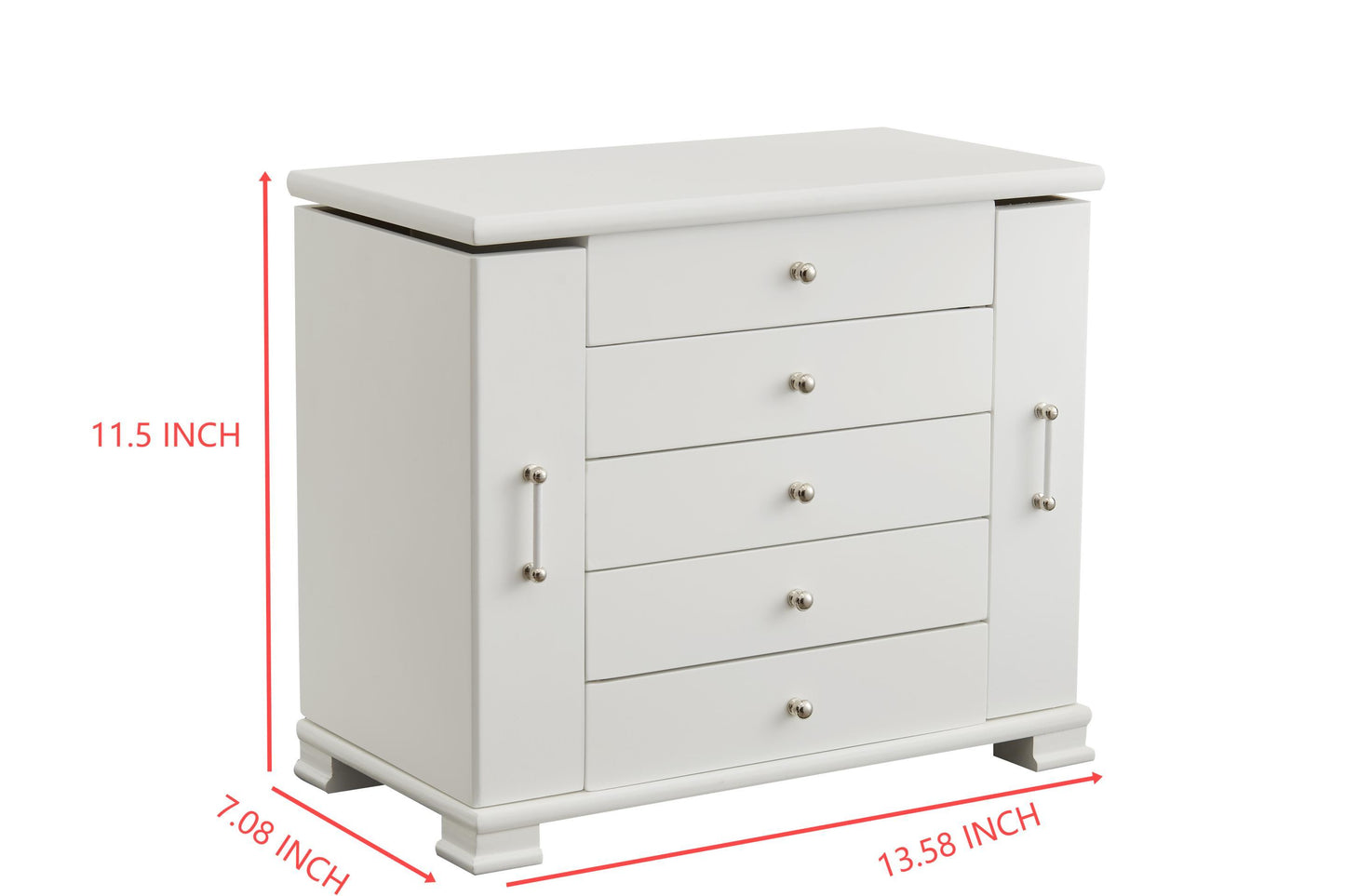 Jewelry Box - Elegant Storage Organizer with Compartments for Rings, Necklaces, and Earrings(White)